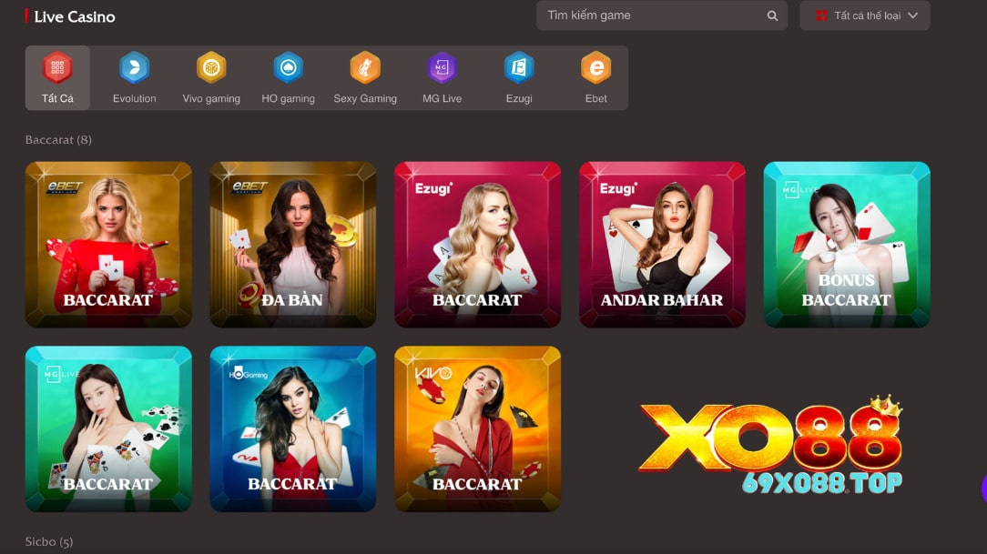 Casino online XO88 với những trò chơi phổ biến